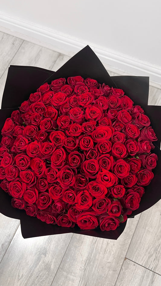 100 Classic Red Rose Bouquet
